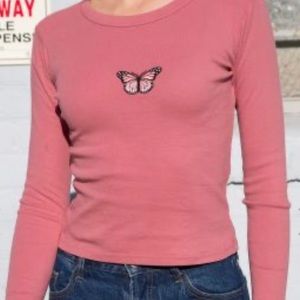 Pink Butterfly Brandy Melville Shirt